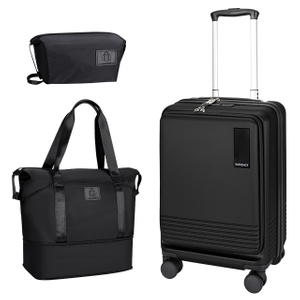  Carry-On Black Luggage Set 3 Piece