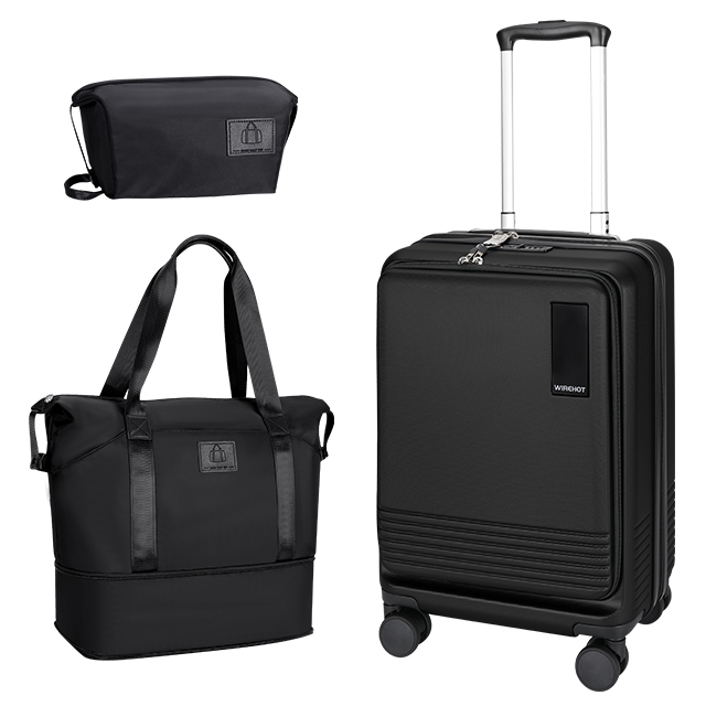  Carry-On Black Luggage Set 3 Piece
