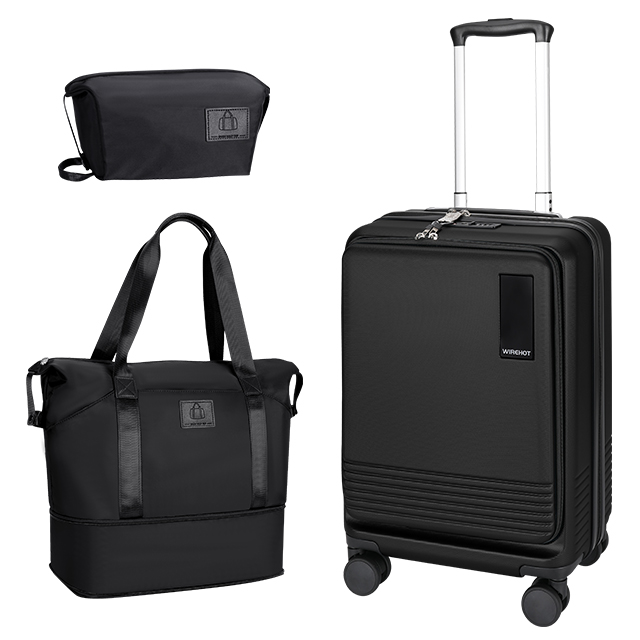  Carry-On Black Luggage Set 3 Piece